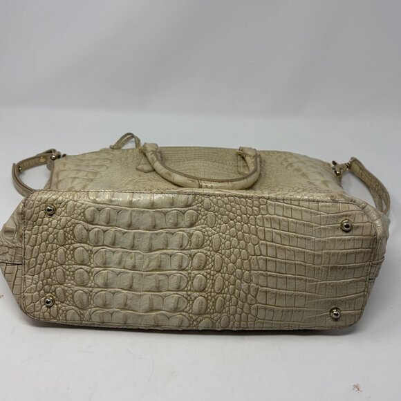 Brahmin cream Duxbury satchel bag embossed leather - Picture 7 of 16